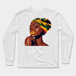 Black Woman Afrocentric Long Sleeve T-Shirt